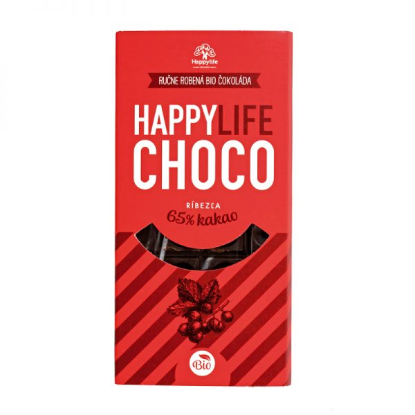 Čokoláda CHOCO 65% kakao s Ríbezľami BIO 70g Happylife