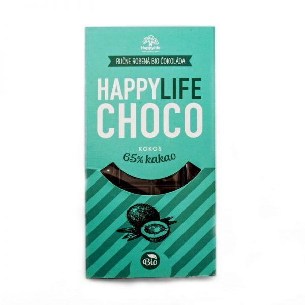 Čokoláda CHOCO 65% kakao s Kokosom BIO 70g Happylife