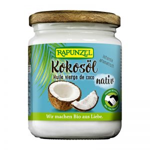 Kokosový olej panenský BIO 200g Rapunzel sklenený pohár