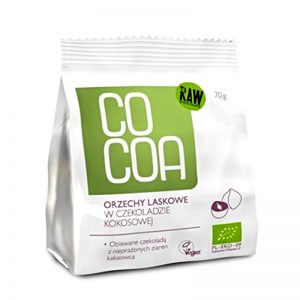 Lieskovce v kokosovej RAW čokoláde 45 % BIO 70 g Cocoa