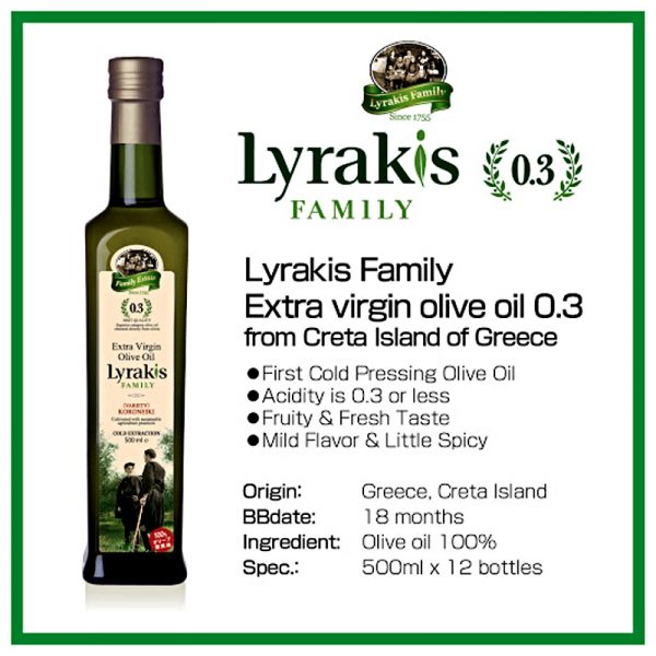 Olej Olivový extra panenský Cretan Village baner 500 ml Lyrakis Family