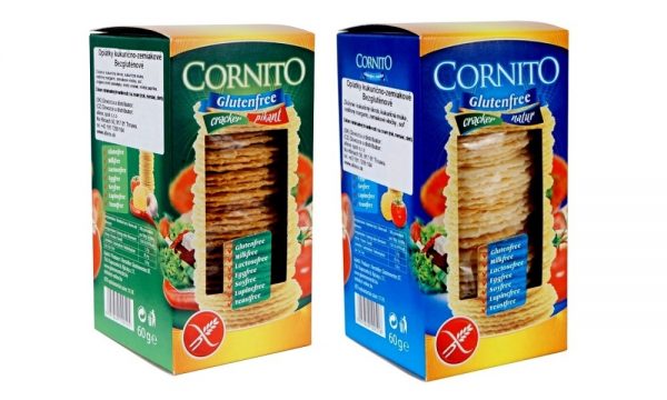 Krekry kukuričné bezlepkové Pikant a Natural 60 g Cornito