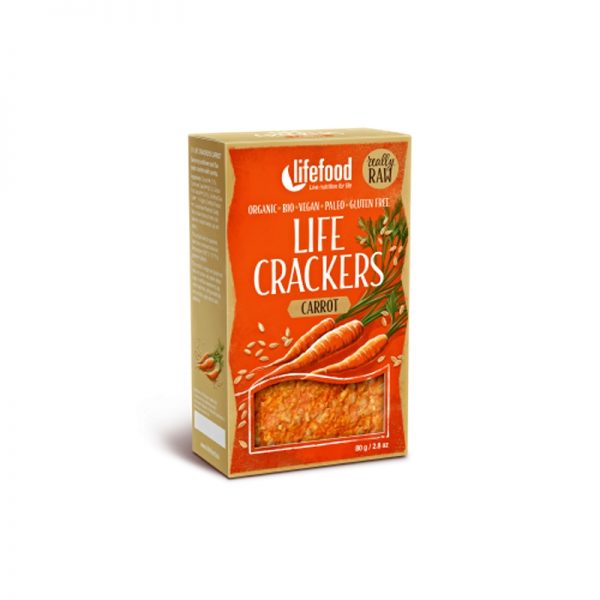 LIFE CRACKERS Mrkvové BIO RAW 80 g Lifefood