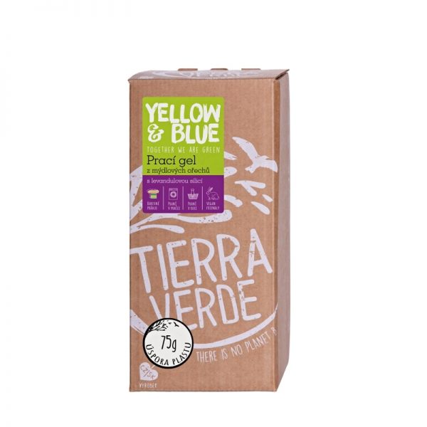 Prací gél z mydlových orechov Levanduľa bag in box 2 L Yellow & Blue - Tierra Verde