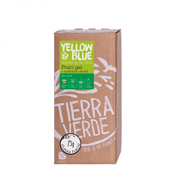 Prací gél z mydlových orechov bez vône Natural bag in box 2 L Yellow & Blue - Tierra Verde