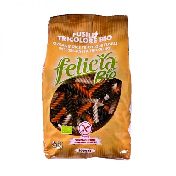 Špirály ryžové Fusilli Tricolore BIO 500 g Felicia