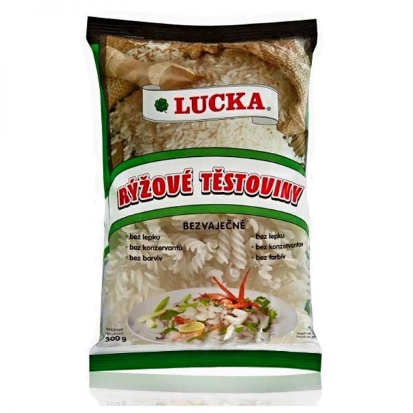 Vretená ryžové 300g Lucka bezlepkové cestoviny plastový sáčok