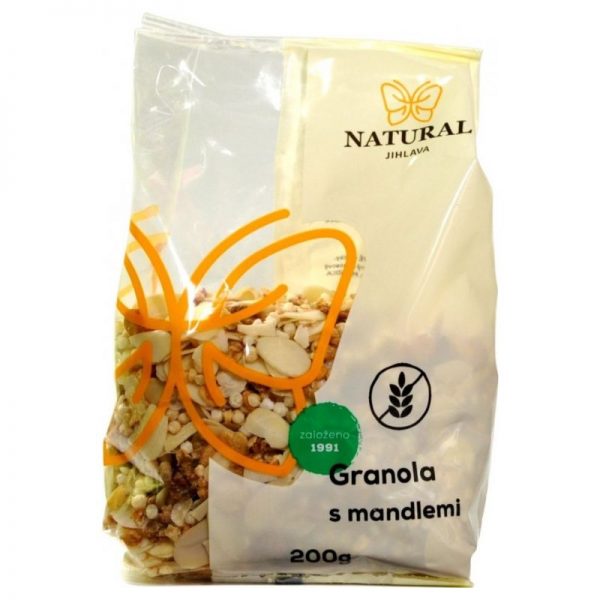 bezlepková granola s mandľami 200g natural jihlava