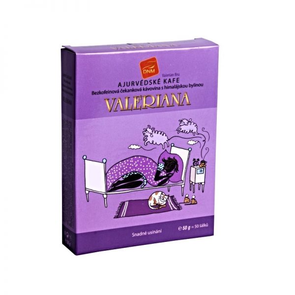 Bezkofeinová čakanková ajurvédska kávovina valeriána 50g DNM krabička
