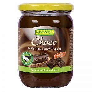 BIO vegan sladká kakaová nátierka Choco 500g Rapunzel sklenená fľaša