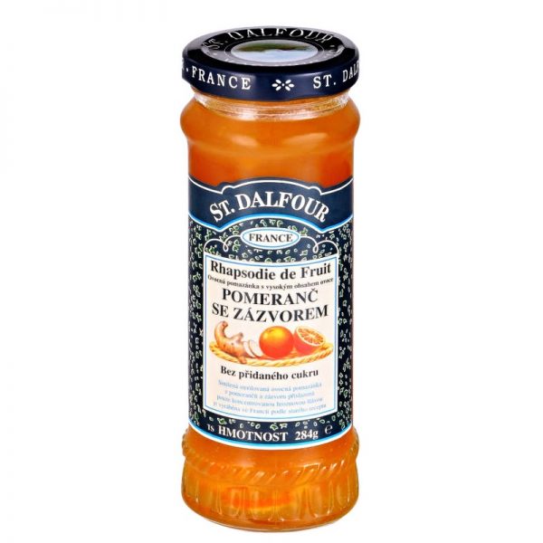 Ďžem bez cukru pomaranč so zázvorom 284g dalfour sklenená fľaša