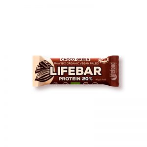 LIFEBAR Protein čokoládová so spirulinou BIO RAW 47 g Lifefood