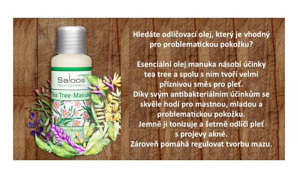 Odličovací hydrofilný olej Tea Tree - Manuka 50 ml Saloos problematická pleť