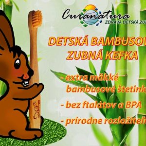 Prírodná Zubná kefka bambusová JUNIOR 1 ks/12 ks CURANATURA