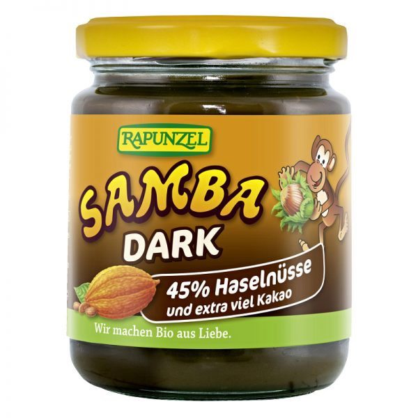 BIO Sladká nátierka Samba dark 250g Rapunzel sklenená fľaša