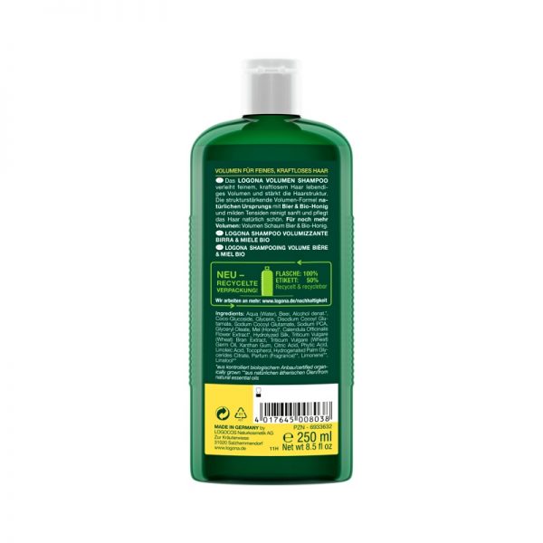 Šampón Pivo a BIO Med pre jemné a suché vlasy 250 ml LOGONA Naturkosmetik