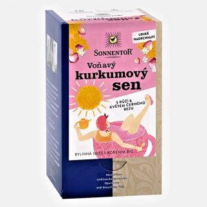 Voňavý Kurkumový sen, korenistý čaj porciovaný BIO 36g Sonnentor krabička