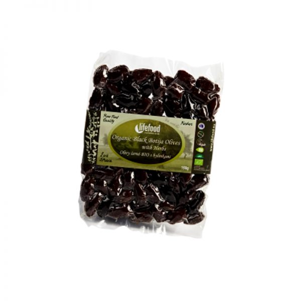 Olivy čierne s bylinkami s kôstkou BIO RAW 150 g Lifefood