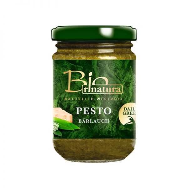 Pesto z medvedieho cesnaku BIO 125g Rinatura sklenený pohár