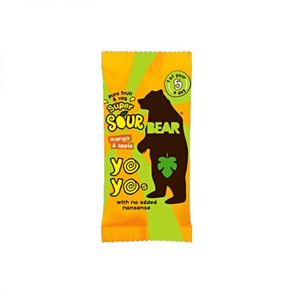Yoyo želé Super kyslé Mango a Jablko 20g Bear bezlepkové vegán