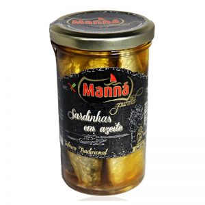 Portugalské sardinky v olivovom oleji 250g Manná Gourmet sklenený pohár