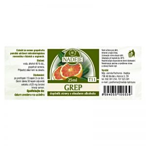 Naděje Grep - Grapefruitové semienko - tinktúra z bylín 25 ml
