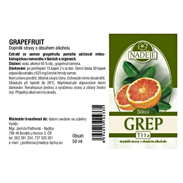 Grep - Grapefruitové semienko - tinktúra z bylín 25 ml / 50 ml Naděje - Image 4